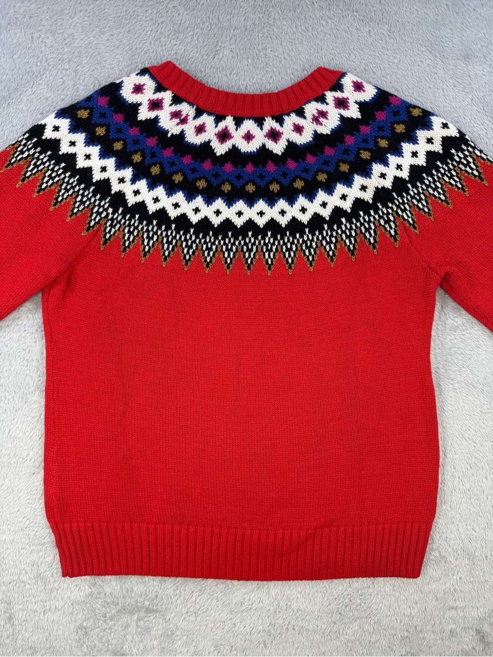 Old Navy Red Fair Isle Nordic Holiday Sweater Women’s L - Picture 3 of 10